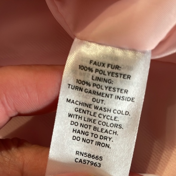 Treasure & Bond girls pink lotus color block faux fur coat jacket plush cozy XL - Picture 13 of 14